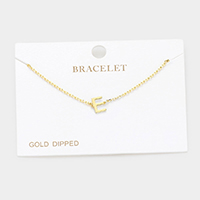 -E- Gold Dipped Metal Initial Monogram Charm Bracelet