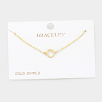 -O- Gold Dipped Metal Initial Monogram Charm Bracelet