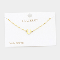 -U- Gold Dipped Metal Initial Monogram Charm Bracelet
