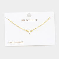-Y- Gold Dipped Metal Initial Monogram Charm Bracelet