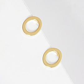-O- Gold Dipped Metal Initial Monogram Stud Earrings