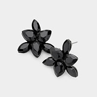 Marquise Teardrop Stone Cluster Evening Stud Earrings
