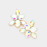 Marquise Teardrop Stone Cluster Evening Stud Earrings