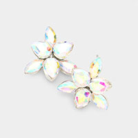 Marquise Teardrop Stone Cluster Evening Stud Earrings