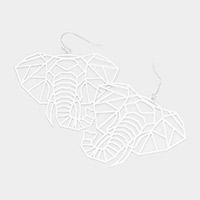 Cut Out Brass Metal Elephant Dangle Earrings