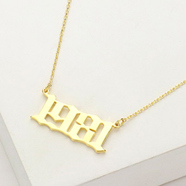 Gold Dipped 1981 Birth Year Plate Pendant Necklace