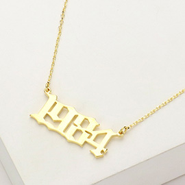 Gold Dipped 1984 Birth Year Plate Pendant Necklace