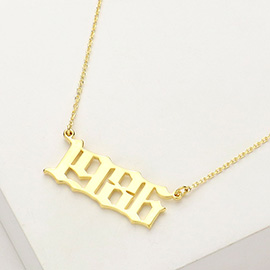 Gold Dipped 1986 Birth Year Plate Pendant Necklace