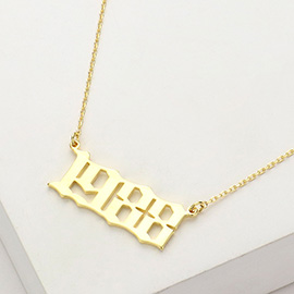 Gold Dipped 1988 Birth Year Plate Pendant Necklace