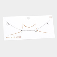 White Gold Dipped GIGI Metal Message Pendant Necklace