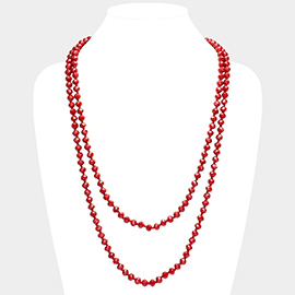 Faceted Beaded Long Necklace