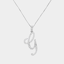 -G- CZ Initial Monogram Pendant Necklace