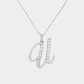 -U- CZ Initial Monogram Pendant Necklace