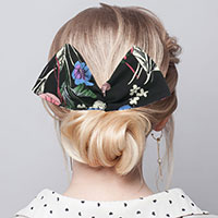 Flower Leaf Printed Deft Bun Maker Hairband
