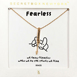 SECRET BOX_FEARLESS Brass Metal Arrow Message Pendant Necklace