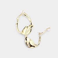 Abstract Metal Clip on Earrings