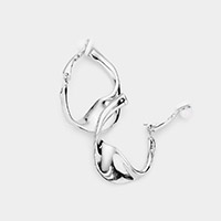 Abstract Metal Clip on Earrings