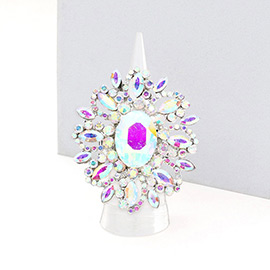 Oval Crystal Cluster Stretch Ring