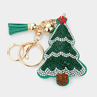 Bling Christmas Tree Tassel Keychain