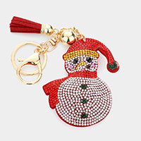 Bling Snowman Tassel Keychain