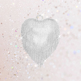 Rhinestone Fringe Heart Evening Tote / Clutch / Crossbody Bag