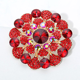 Bubble Stone Flower Pin Brooch