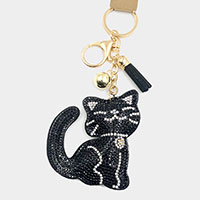 Bling Cat Tassel Keychain