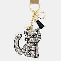 Bling Cat Tassel Keychain