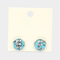 -E- Initial Monogram Turquoise Stud Earrings