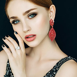 Marquise Rhinestone Clip on Earrings