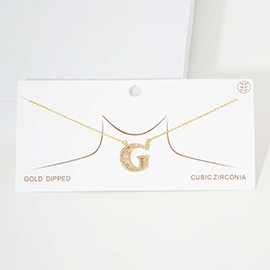 -G- CZ Initial Monogram Pendant Necklace