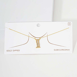 -I- CZ Initial Monogram Pendant Necklace