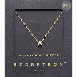 -A- Secret Box _ 14K Gold Dipped Initial Monogram Pendant Necklace