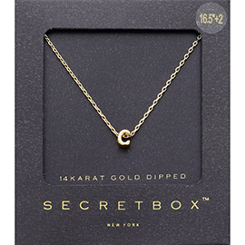 -C- Secret Box _ 14K Gold Dipped Initial Monogram Pendant Necklace