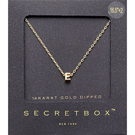 -E- Secret Box _ 14K Gold Dipped Initial Monogram Pendant Necklace