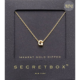 -G- Secret Box _ 14K Gold Dipped Initial Monogram Pendant Necklace
