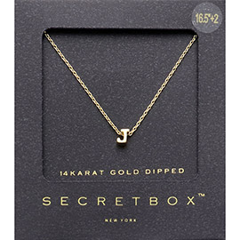-J- Secret Box _ 14K Gold Dipped Initial Monogram Pendant Necklace