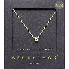 -S- Secret Box _ 14K Gold Dipped Initial Monogram Pendant Necklace