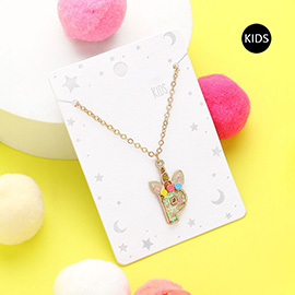 -P- Unicorn Initial Initial Monogram Pendant Kids Necklace