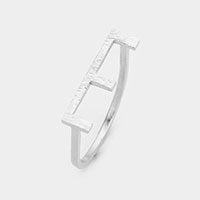 -E- Initial Monogram Brass Metal Ring