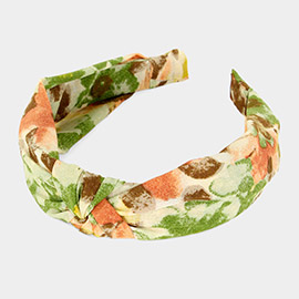 Floral Printed Burnout Knot Headband