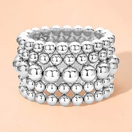 5PCS - Metal Ball Stretch Bracelets