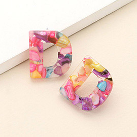 -D- Colorful Initial Monogram Earrings