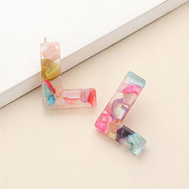 -L- Colorful Initial Monogram Earrings