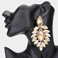 Marquise Stone Cluster Dangle Evening Earrings