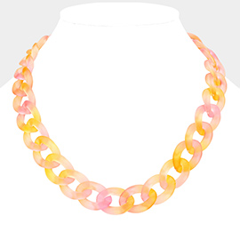 Ombre Resin Chain Link Necklace