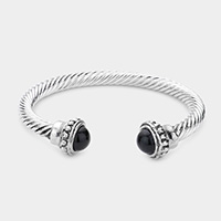Natural Stone Tip Cuff Bracelet