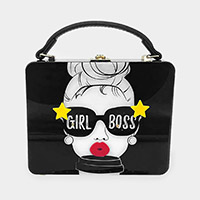 Girl Accented Rectangle Tote / Crossbody Bag