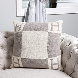 H Initial Monogram Patterned Cushion Cover / Pillow Case