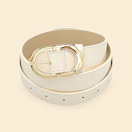 Solid Faux Leather Belt